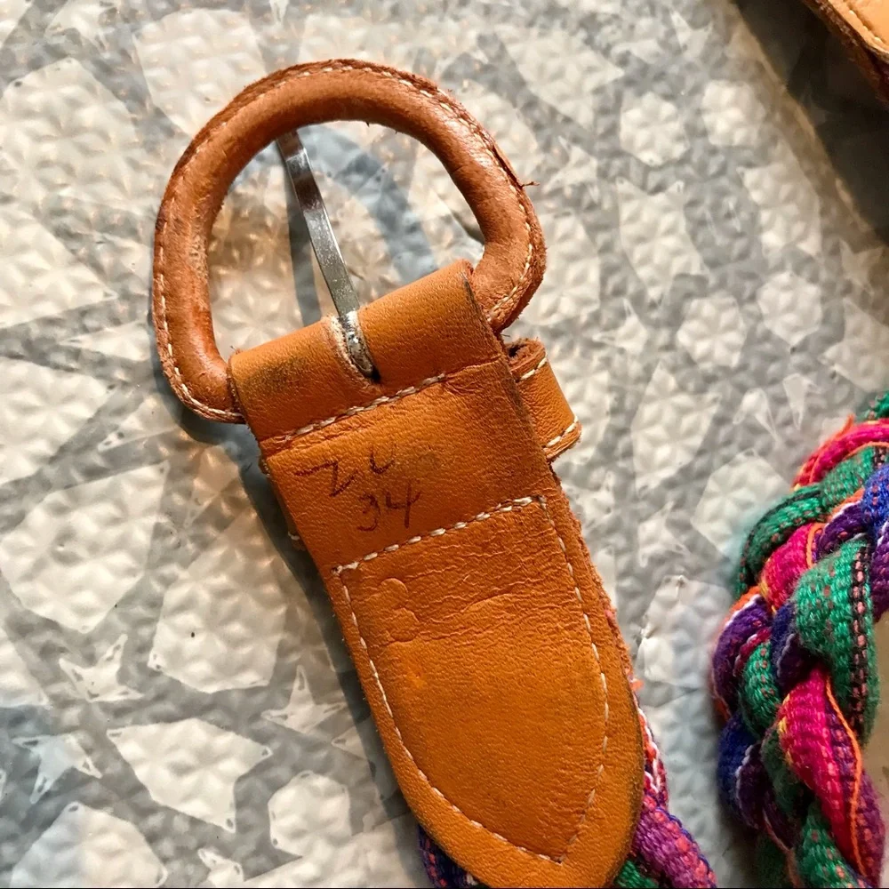 Vintage Guatemalan Braided Belt, Multicolour, 80s/90s, Leather - Picture 5 of 5